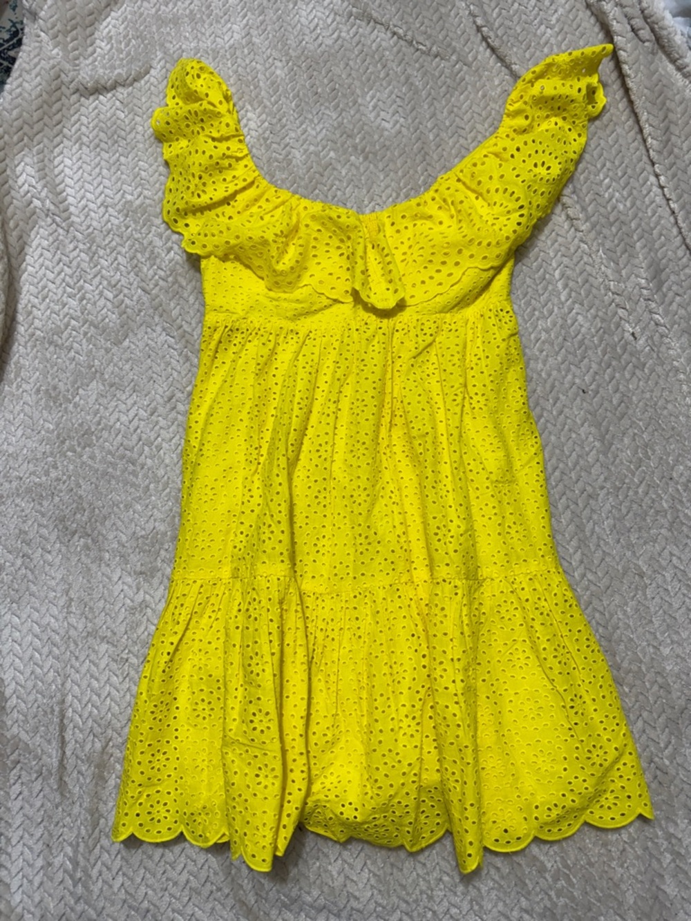Lilly Pulitzer Neon Yellow Eyelet Summer Top